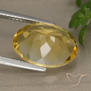 4.78克拉天然黄水晶，椭圆形，VVS-VS