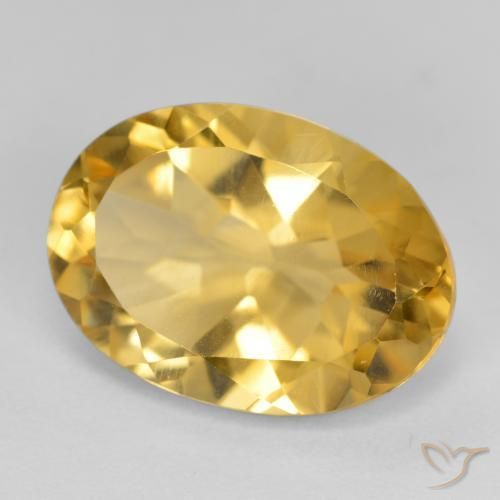 5.18克拉天然黄水晶，椭圆形，VVS-VS