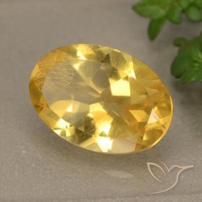 4.94克拉天然黄水晶，椭圆形，VVS-VS