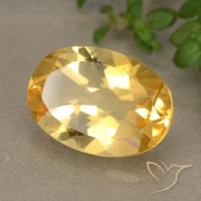 5.06克拉天然黄水晶，椭圆形，VVS-VS