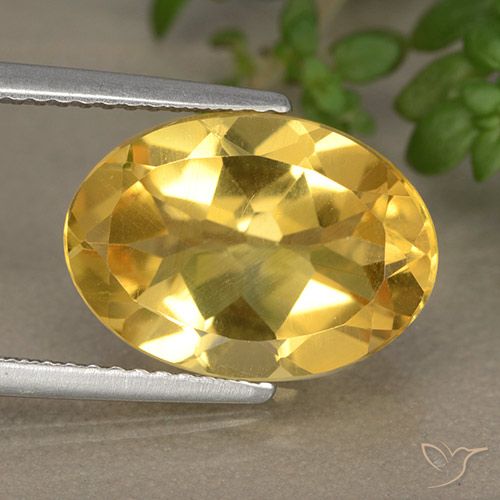 5.35ct 天然 金色 黄水晶, 椭圆形, VVS-VS