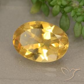 5.11克拉天然黄水晶，椭圆形，VVS-VS