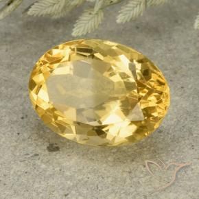 6.11克拉天然黄水晶，椭圆形，VVS-VS