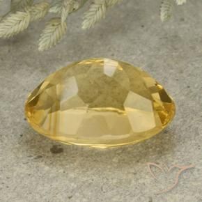 6.11克拉天然黄水晶，椭圆形，VVS-VS