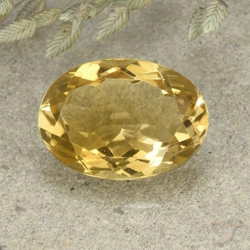 4.94克拉天然黄水晶，椭圆形，VVS-VS