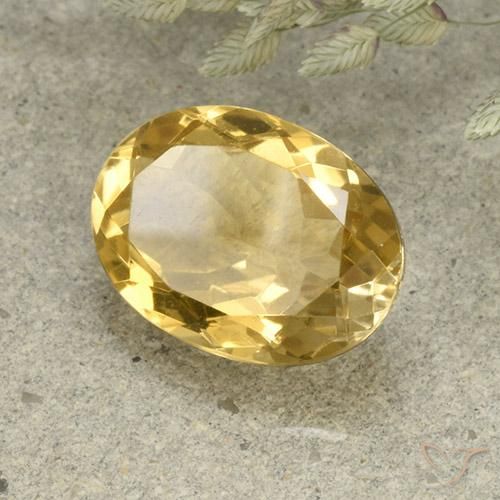 4.94克拉天然黄水晶，椭圆形，VVS-VS