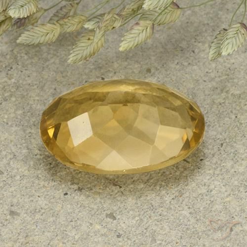 4.94克拉天然黄水晶，椭圆形，VVS-VS
