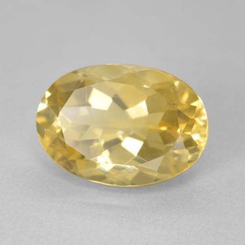 6.37克拉天然黄水晶，椭圆形，VVS-VS