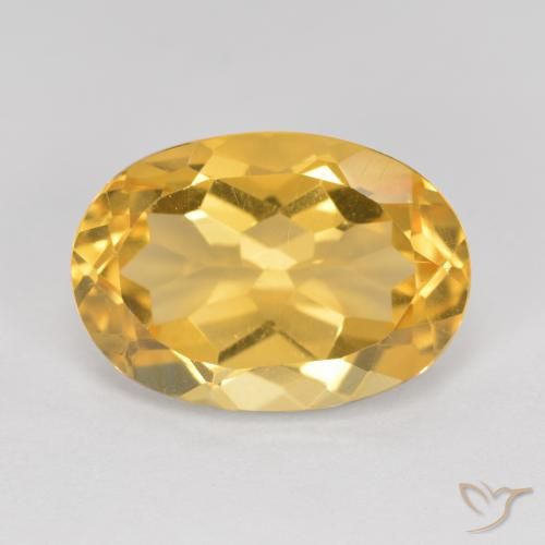 5.71ct 天然 中金 黄水晶, 椭圆形, VVS-VS