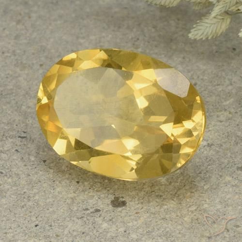 4.95克拉天然黄水晶，椭圆形，VVS-VS