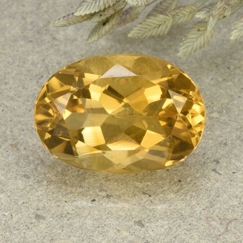 5.73ct 天然 中浅金色 黄水晶, 椭圆形, VVS-VS