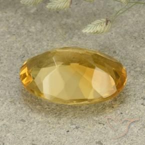 4.45克拉天然黄水晶，椭圆形，VVS-VS