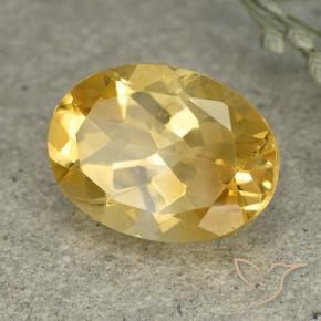 5.42克拉天然黄水晶，椭圆形，VVS-VS