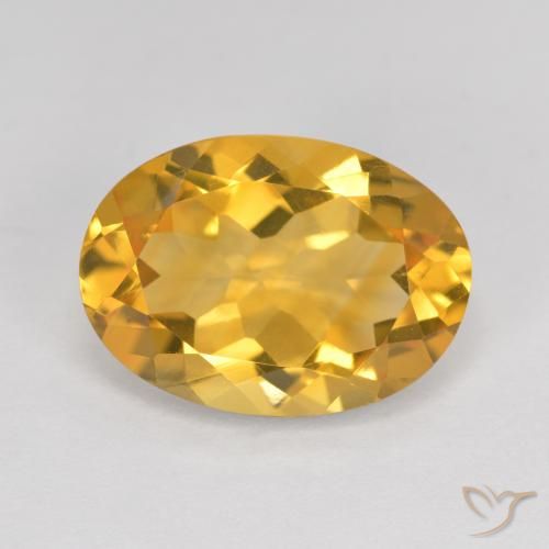 5.14ct 天然 深金色 黄水晶, 椭圆形, VVS-VS
