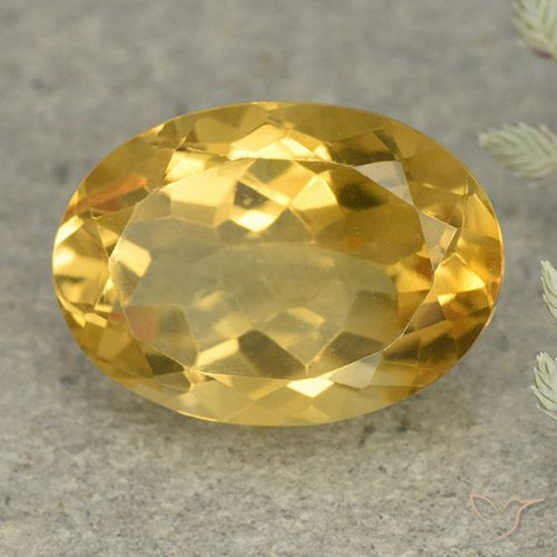 5.71ct 天然 金橙色 黄水晶, 椭圆形, VVS-VS