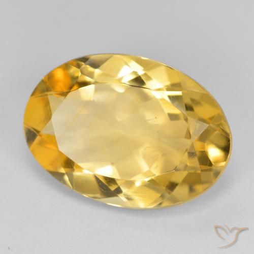4.76克拉天然黄水晶，椭圆形，VVS-VS