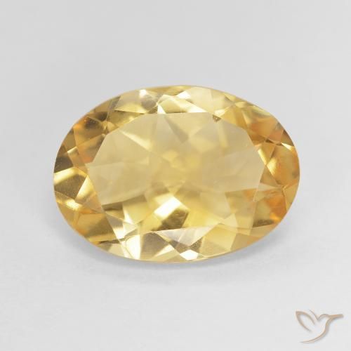 4.28ct 天然 Medium Light-Golden 黄水晶, 椭圆形, VVS-VS