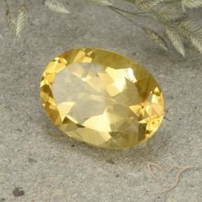 5.10克拉天然黄水晶，椭圆形，VVS-VS