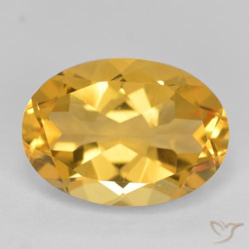 5.47ct 天然 中深金色 黄水晶, 椭圆形, VVS-VS