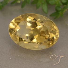 6.10克拉天然黄水晶，椭圆形，VVS-VS