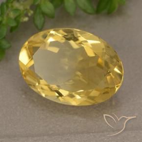 4.84克拉天然黄水晶，椭圆形，VVS-VS