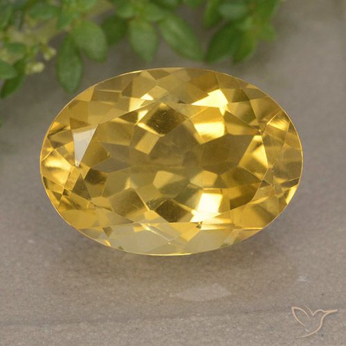 5.95克拉天然黄水晶，椭圆形，VVS-VS