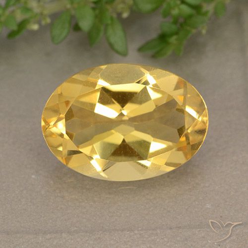 4.97ct 天然 中金 黄水晶, 椭圆形, VVS-VS