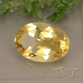 4.97克拉天然黄水晶，椭圆形，VVS-VS