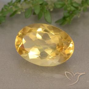 5.38克拉天然黄水晶，椭圆形，VVS-VS