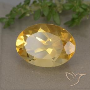 5.74克拉天然黄水晶，椭圆形，VVS-VS