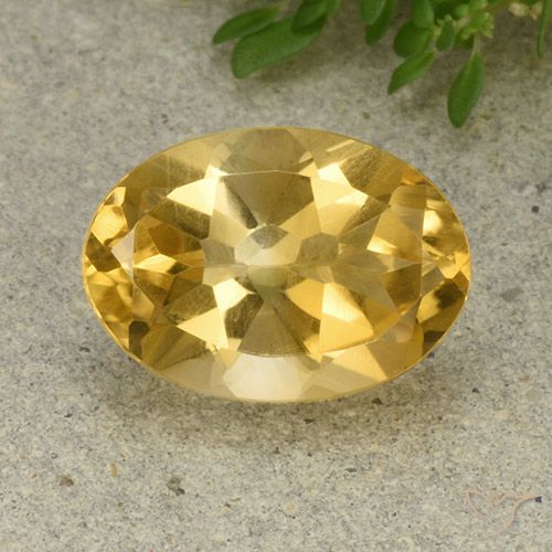 5.68ct 天然 中金 黄水晶, 椭圆形, VVS-VS