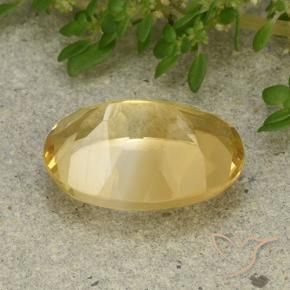 5.68克拉天然黄水晶，椭圆形，VVS-VS