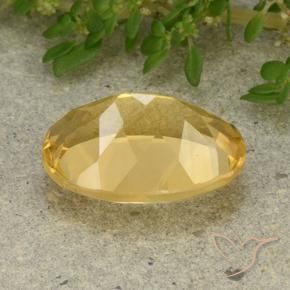 5.22克拉天然黄水晶，椭圆形，VVS-VS