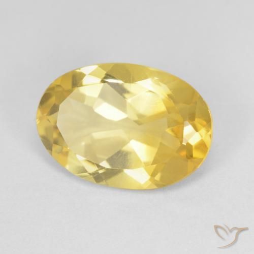 4.86克拉天然黄水晶，椭圆形，VVS-VS