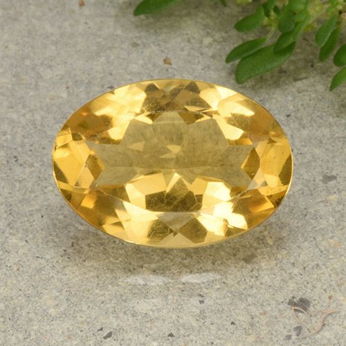 4.76克拉天然黄水晶，椭圆形，VVS-VS