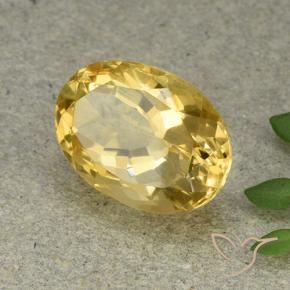 6.36克拉天然黄水晶，椭圆形，VVS