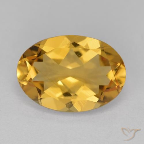 5.55ct 天然 深金橙色 黄水晶, 椭圆形, VVS-VS