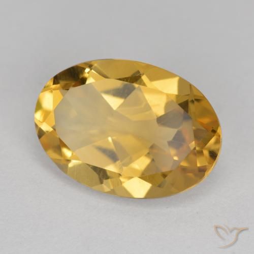 5.55克拉天然黄水晶，椭圆形，VVS-VS