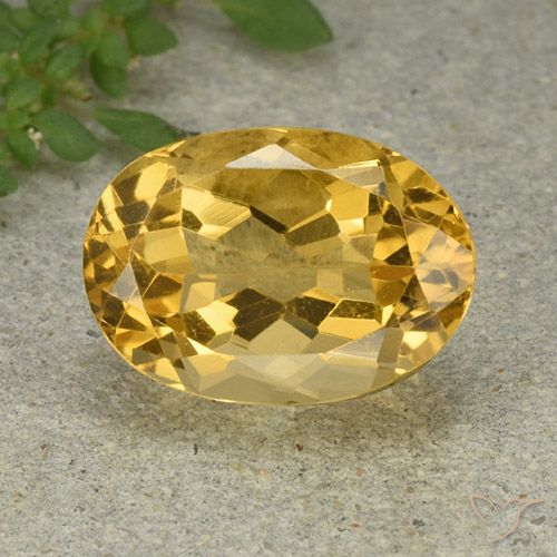 6.40ct 天然 中浅金色 黄水晶, 椭圆形, VVS