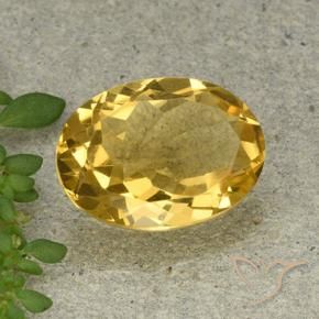 5.06克拉天然黄水晶，椭圆形，VVS-VS