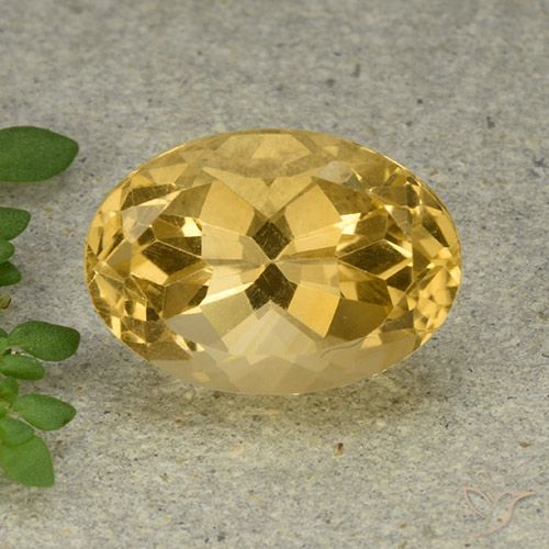 6.14ct 天然 中金 黄水晶, 椭圆形, VVS-VS
