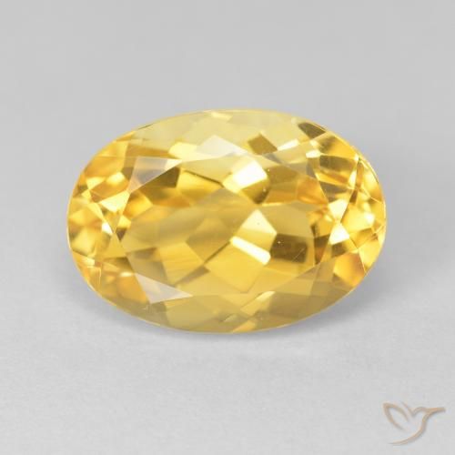 6.84ct 天然 中金 黄水晶, 椭圆形, VVS-VS