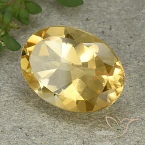 5.07克拉天然黄水晶，椭圆形，VVS-VS