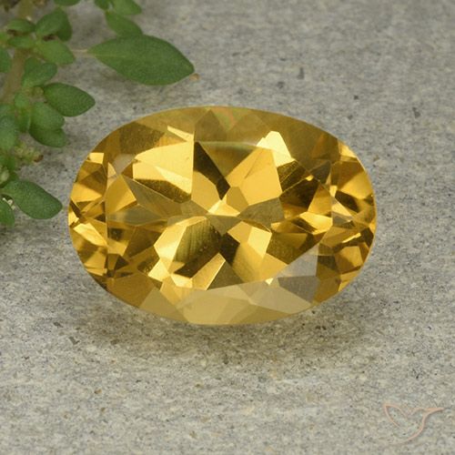 6.19ct 天然 金色 黄水晶, 椭圆形, VVS
