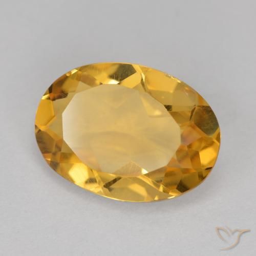 4.68克拉天然黄水晶，椭圆形，VVS-VS