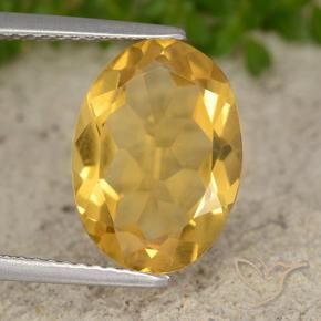 3.91克拉天然黄水晶，椭圆形，VVS-VS
