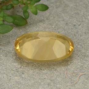 5.18克拉天然黄水晶，椭圆形，VVS-VS