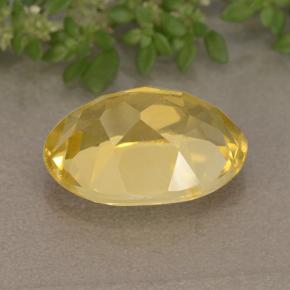 5.55克拉天然黄色黄水晶，椭圆形切割，14×9.9毫米，VVS-VS
