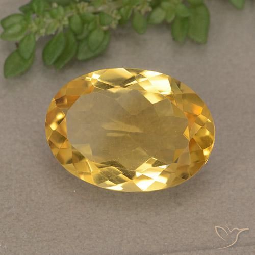 4.89克拉天然黄水晶，椭圆形，VVS-VS