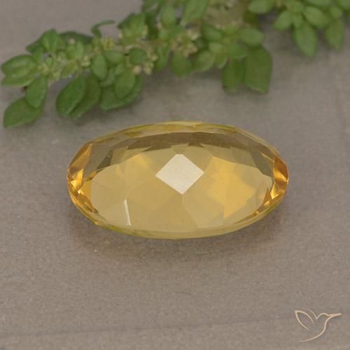 4.89克拉天然黄水晶，椭圆形，VVS-VS